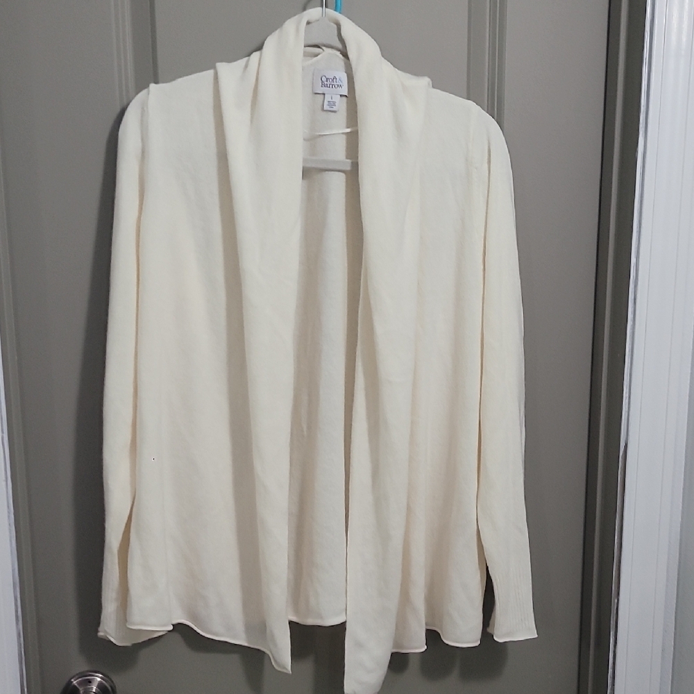 Croft & Barrow Cream Shawl Collar Cardigan Sweater
